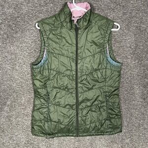 IBEX Woolaire Vest Women Medium Green Quilted Insulated Full Zip Puffer Recycled